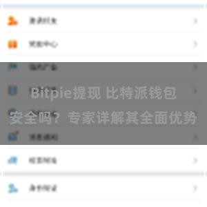 Bitpie提现 比特派钱包安全吗？专家详解其全面优势