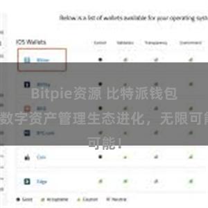 Bitpie资源 比特派钱包：数字资产管理生态进化，无限可能！