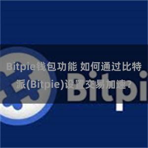 Bitpie钱包功能 如何通过比特派(Bitpie)设置交易加速？